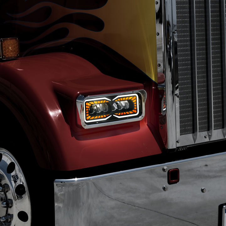 High Power 9 LED Headlight With LED Turn Signal &amp; Position Light