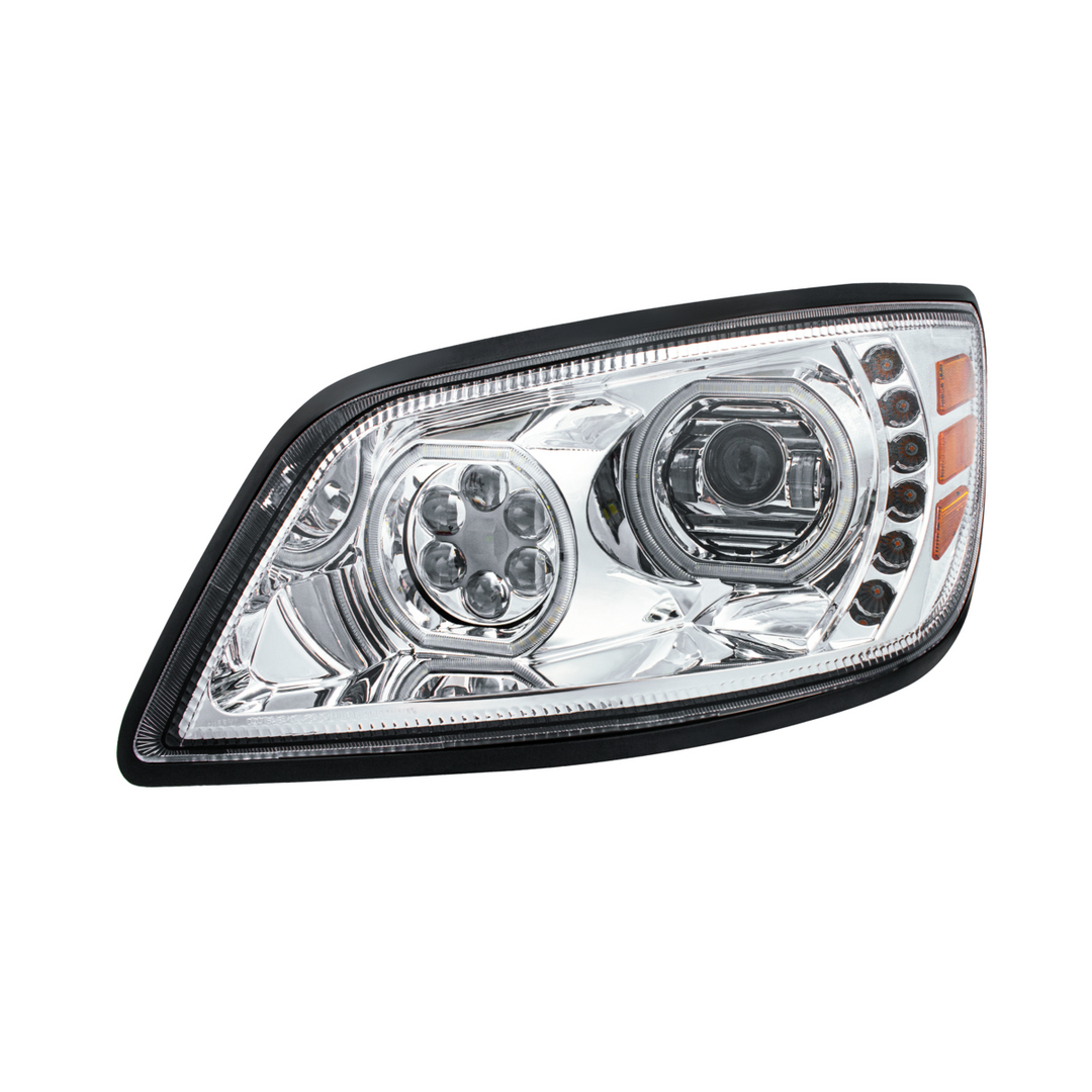High Power 10 LED Headlight For 2005-2021 Hino 238/258/268/338 — Driver / Chrome