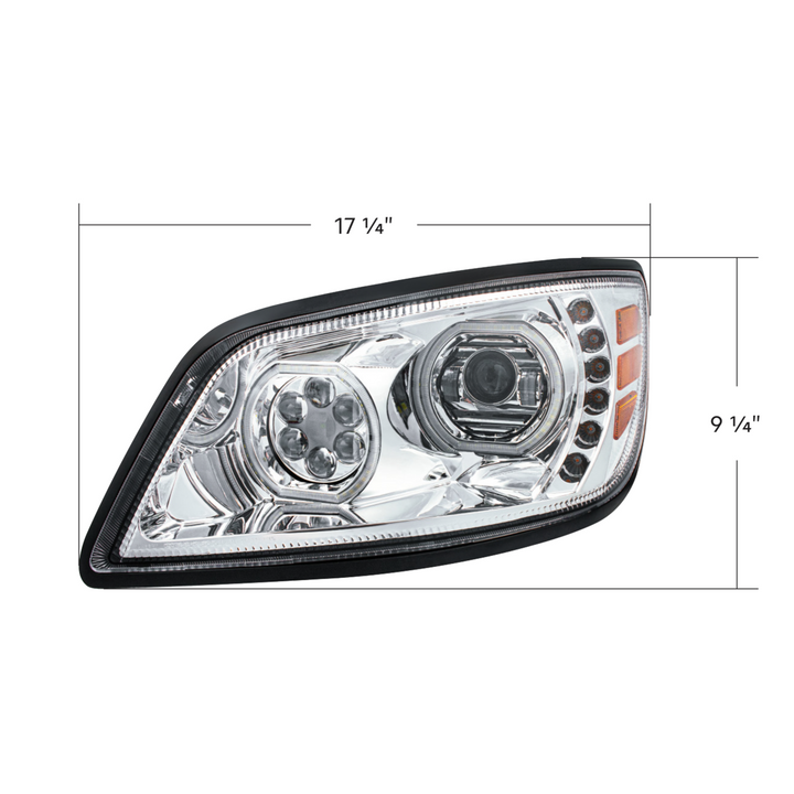 High Power 10 LED Headlight For 2005-2021 Hino 238/258/268/338 — Driver / Chrome