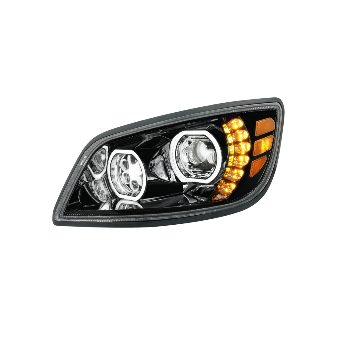 High Power 10 LED Headlight For 2005-2021 Hino 238/258/268/338 — Driver / Black