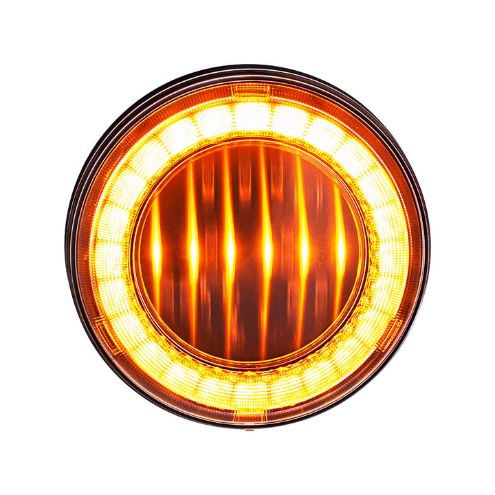 30 LED 4" Round Lumos Light I - Series (Turn Signal) - Amber LED/Clear Lens