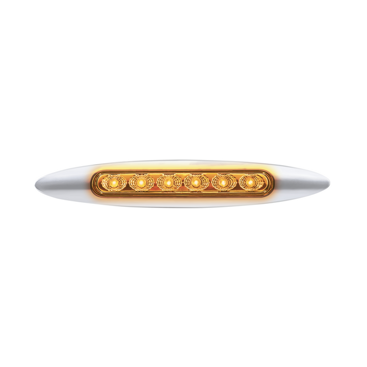 Double Fury 6 LED 6" Dual Function Marker Light With Chrome Bezel - Amber &amp; Blue LED