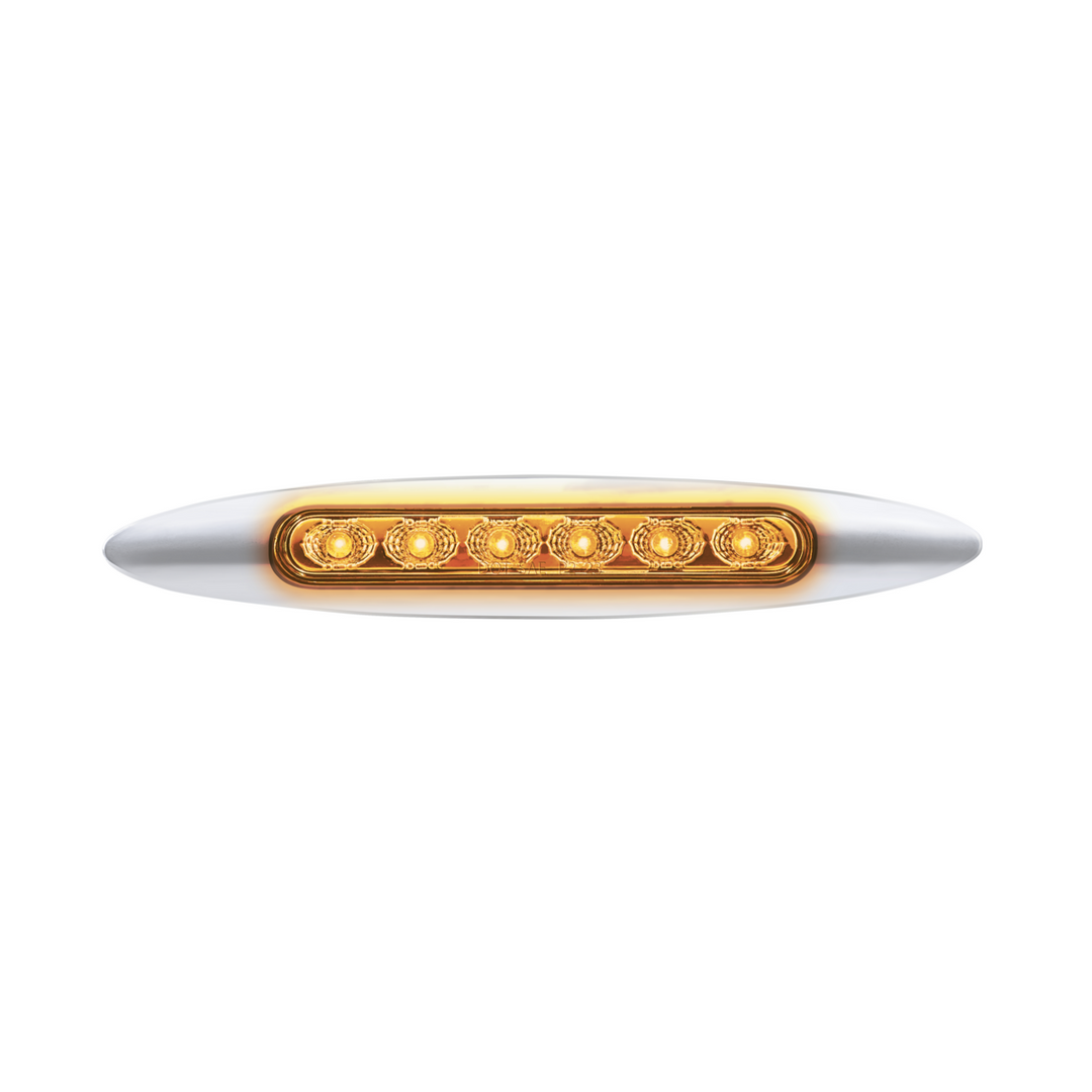 Double Fury 6 LED 6" Dual Function Marker Light With Chrome Bezel - Amber &amp; Green LED