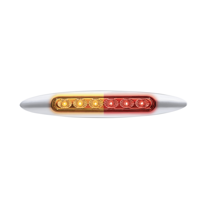Double Fury 6 LED 6" Dual Function Marker Light With Chrome Bezel - Amber &amp; Red LED