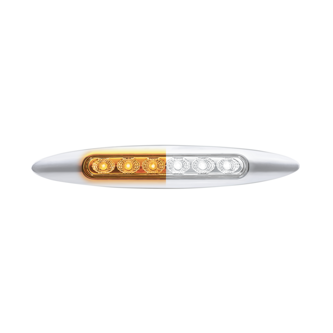 Double Fury 6 LED 6" Dual Function Marker Light With Chrome Bezel - Amber &amp; White LED