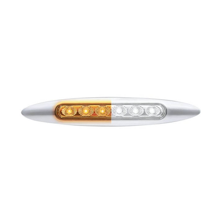 Double Fury 6 LED 6" Dual Function Marker Light With Chrome Bezel - Amber &amp; White LED