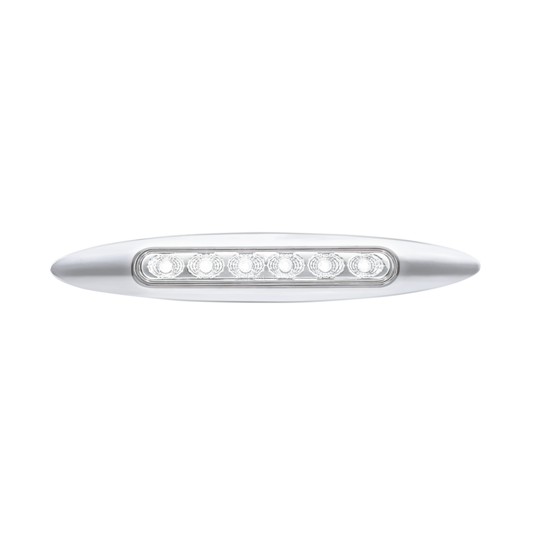 Double Fury 6 LED 6" Dual Function Marker Light With Chrome Bezel - Amber &amp; White LED