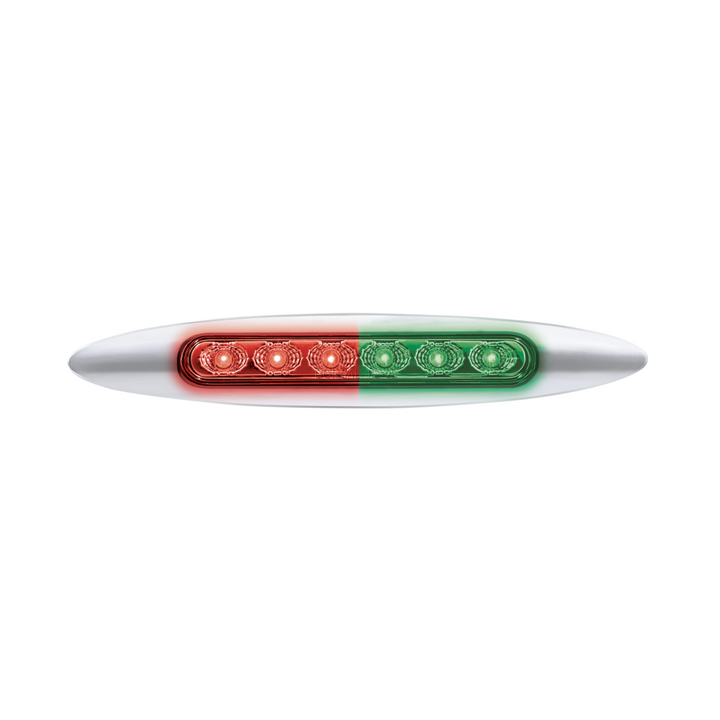 Double Fury 6 LED 6" Dual Function Marker Light With Chrome Bezel - Red &amp; Green LED