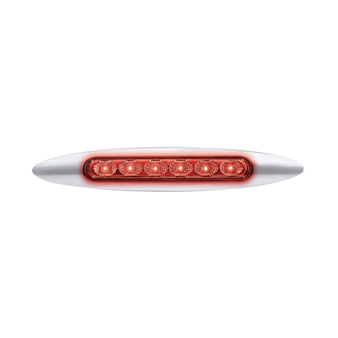 Double Fury 6 LED 6" Dual Function Marker Light With Chrome Bezel - Red &amp; Green LED