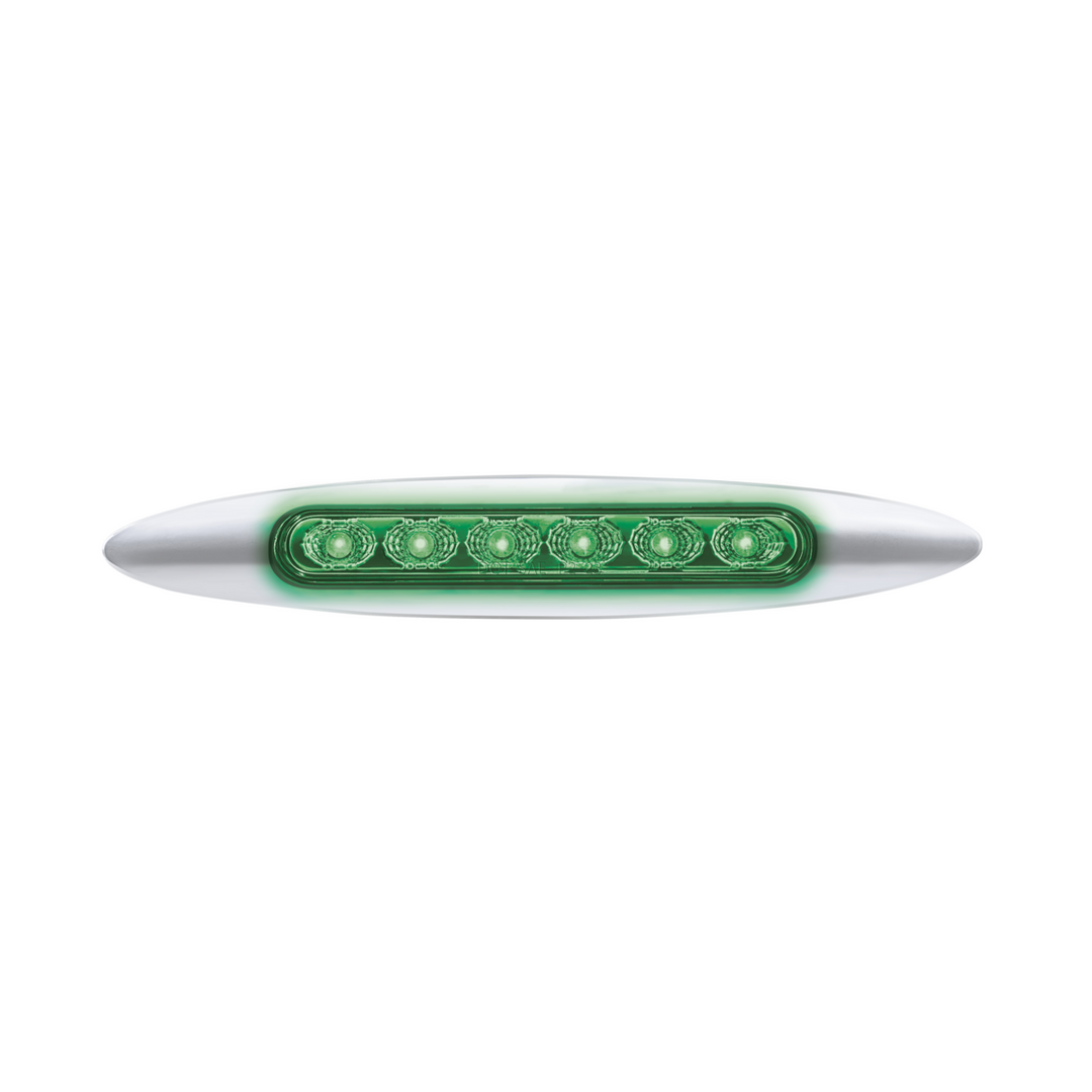 Double Fury 6 LED 6" Dual Function Marker Light With Chrome Bezel - Red &amp; Green LED
