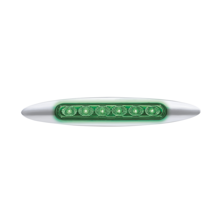 Double Fury 6 LED 6" Dual Function Marker Light With Chrome Bezel - Red &amp; Green LED