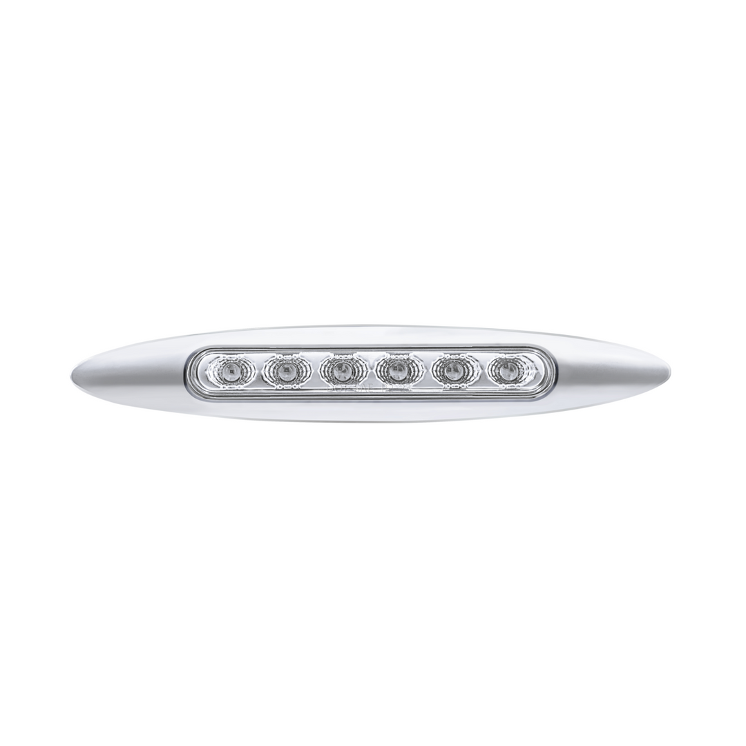 Double Fury 6 LED 6" Dual Function Marker Light With Chrome Bezel - Red &amp; Green LED