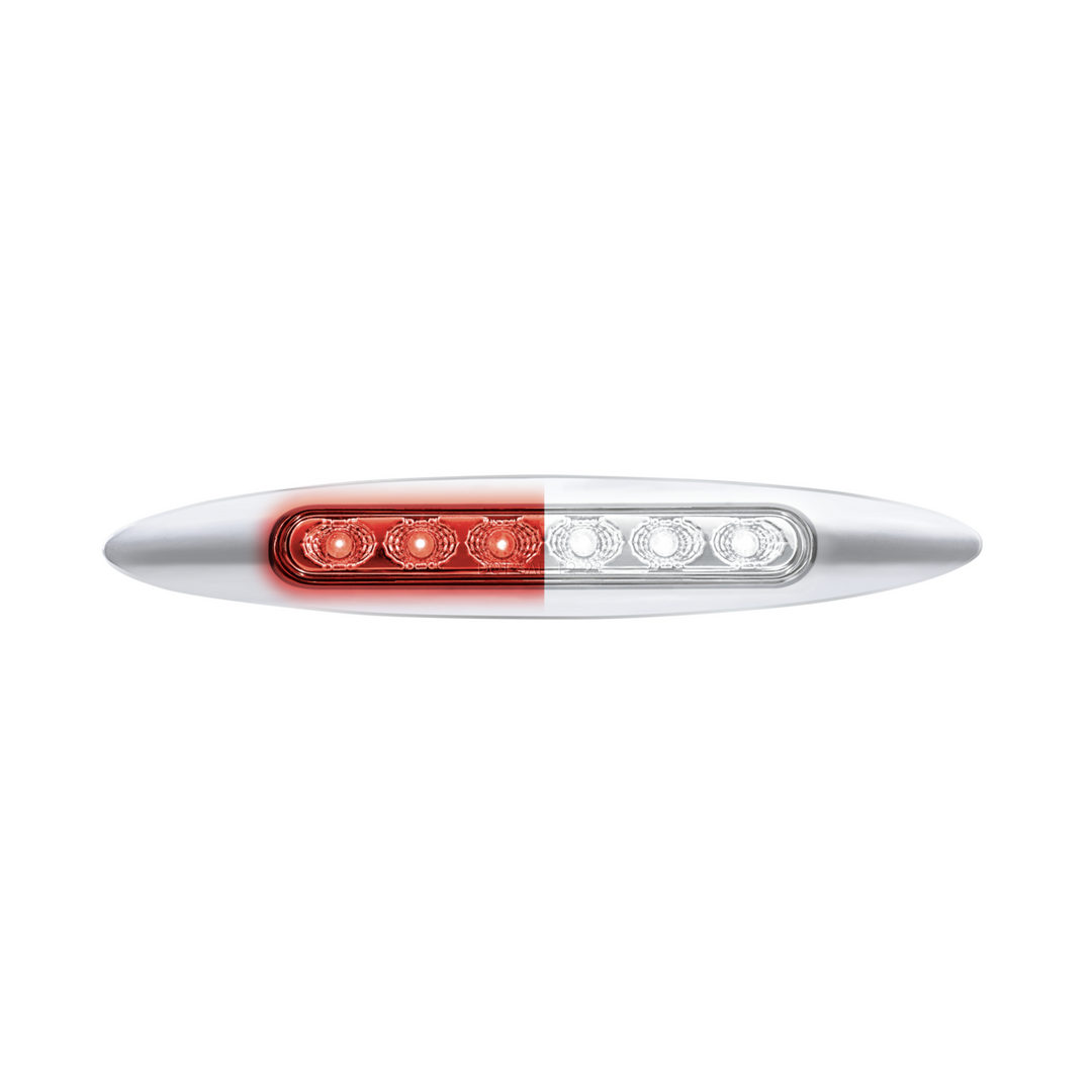 Double Fury 6 LED 6" Dual Function Marker Light With Chrome Bezel - Red &amp; White LED