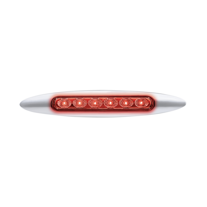 Double Fury 6 LED 6" Dual Function Marker Light With Chrome Bezel - Red &amp; White LED