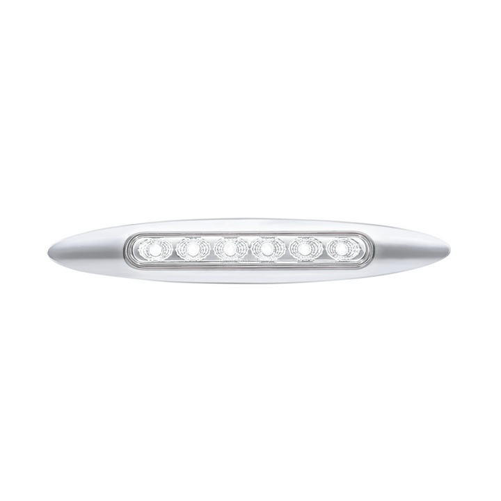 Double Fury 6 LED 6" Dual Function Marker Light With Chrome Bezel - Red &amp; White LED