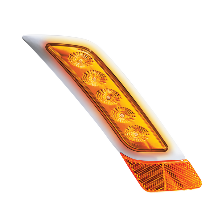 Double Fury 5 LED Fender Turn Signal Light For 2012-2021 Peterbilt 579 - Amber &amp; Green LED
