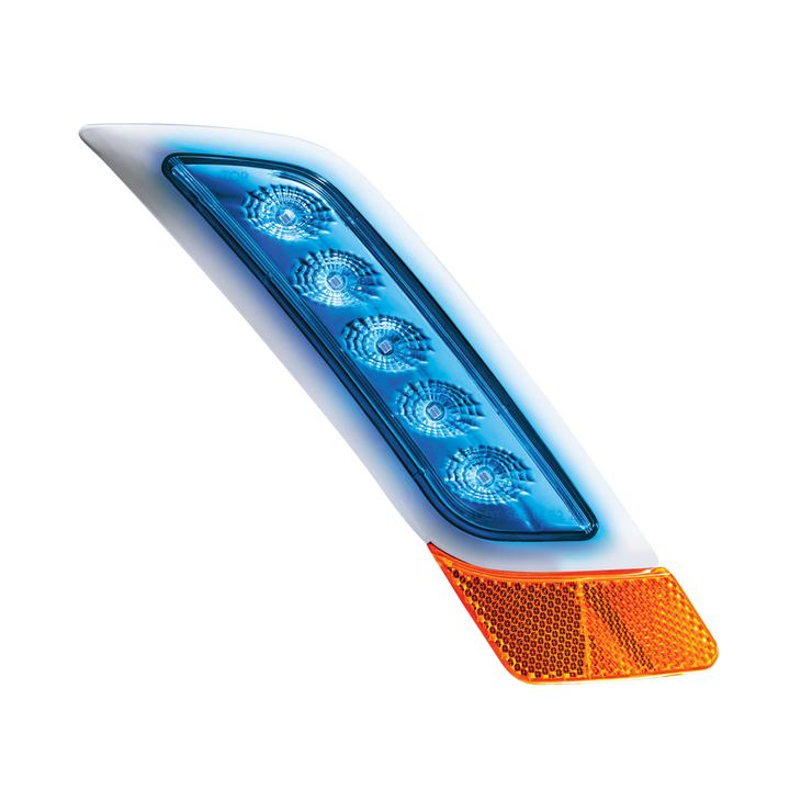Double Fury 5 LED Fender Turn Signal Light For 2012-2021 Peterbilt 579 - Amber &amp; Green LED