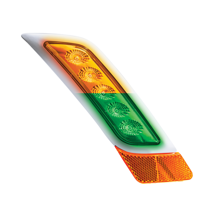 Double Fury 5 LED Fender Turn Signal Light For 2012-2021 Peterbilt 579 - Amber &amp; Red LED