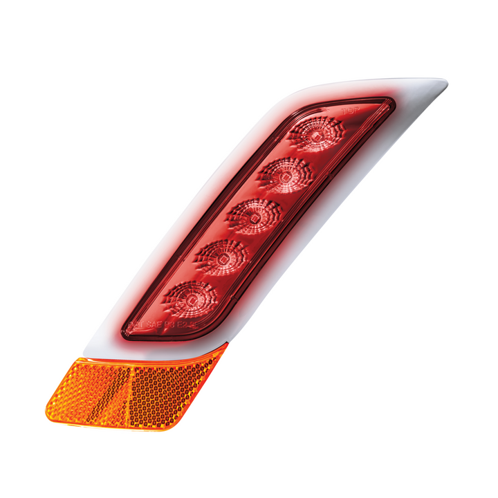 Double Fury 5 LED Fender Turn Signal Light For 2012-2021 Peterbilt 579 - Red &amp; Blue LED