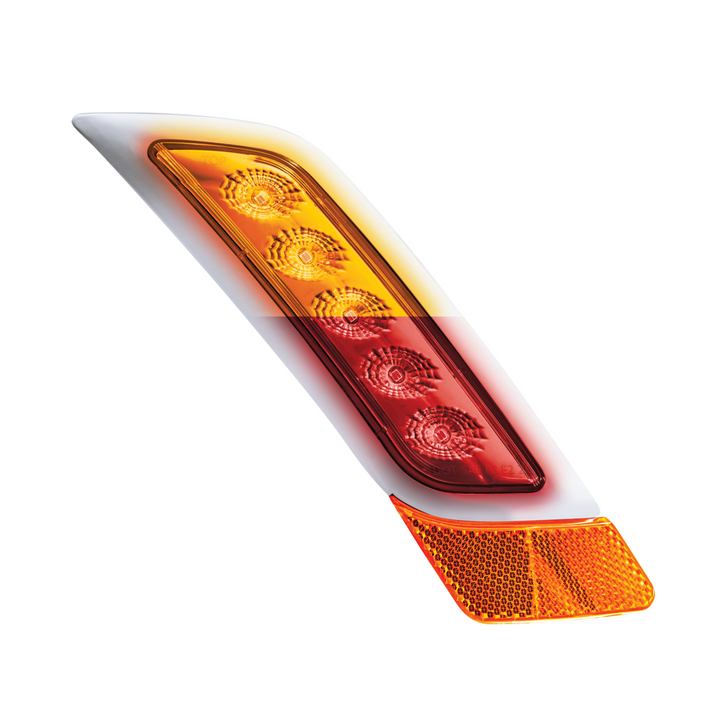Double Fury 5 LED Fender Turn Signal Light For 2012-2021 Peterbilt 579 - Red &amp; Green LED