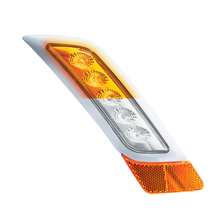 Double Fury 5 LED Fender Turn Signal Light For 2012-2021 Peterbilt 579 - Red &amp; White LED