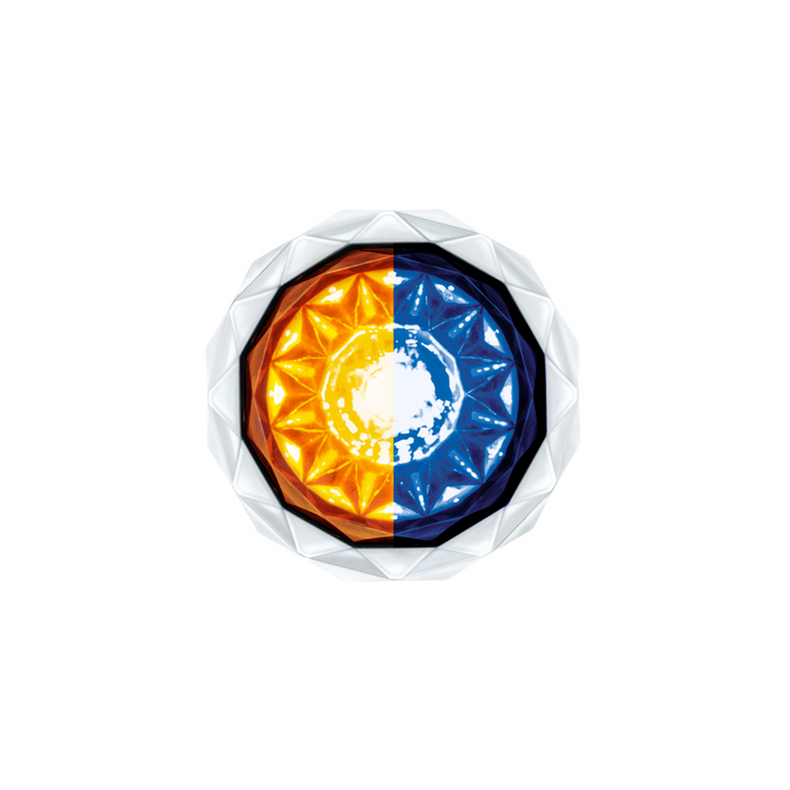 Double Fury 4 LED Dual Function 1-1/8" Crystal Watermelon Light - Amber &amp; Blue LED