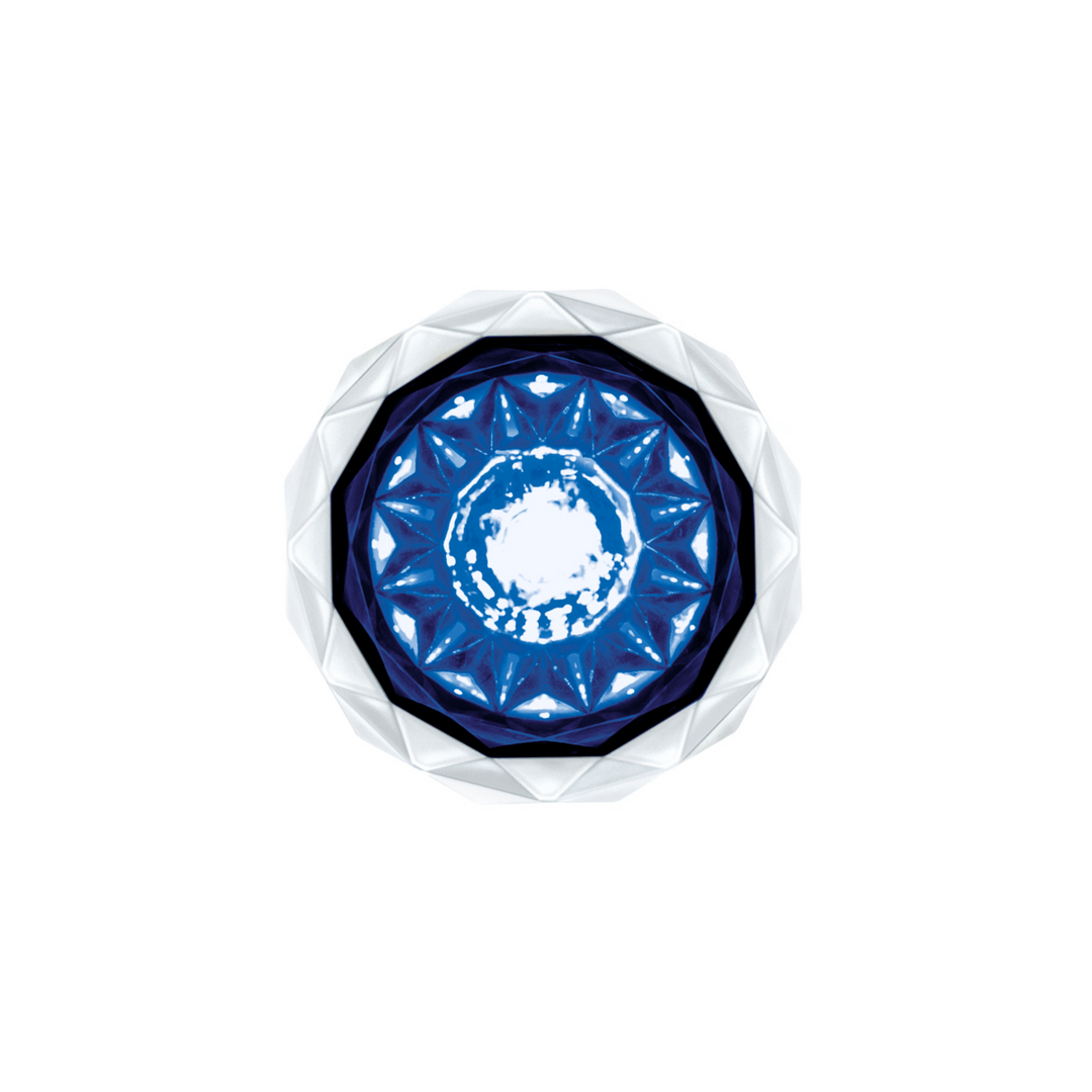 Double Fury 4 LED Dual Function 1-1/8" Crystal Watermelon Light - Amber &amp; Blue LED