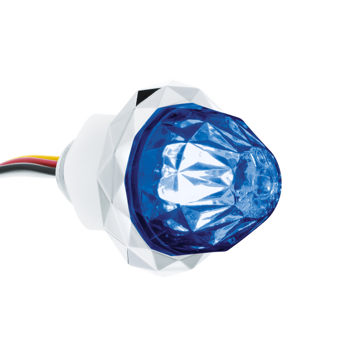 Double Fury 4 LED Dual Function 1-1/8" Crystal Watermelon Light - Amber &amp; Blue LED