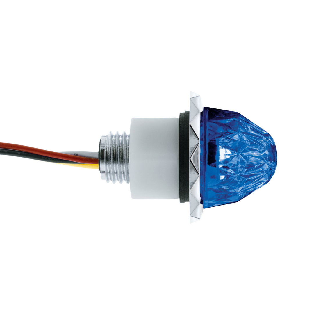 Double Fury 4 LED Dual Function 1-1/8" Crystal Watermelon Light - Amber &amp; Blue LED