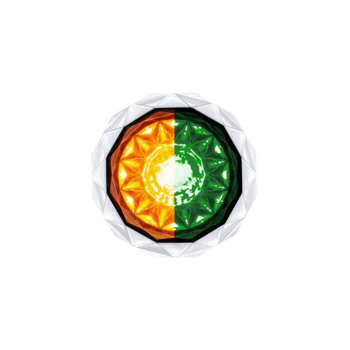 Double Fury 4 LED Dual Function 1-1/8" Crystal Watermelon Light - Amber &amp; Green LED