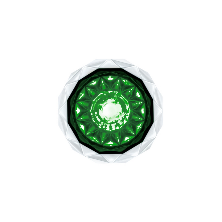 Double Fury 4 LED Dual Function 1-1/8" Crystal Watermelon Light - Amber &amp; Green LED