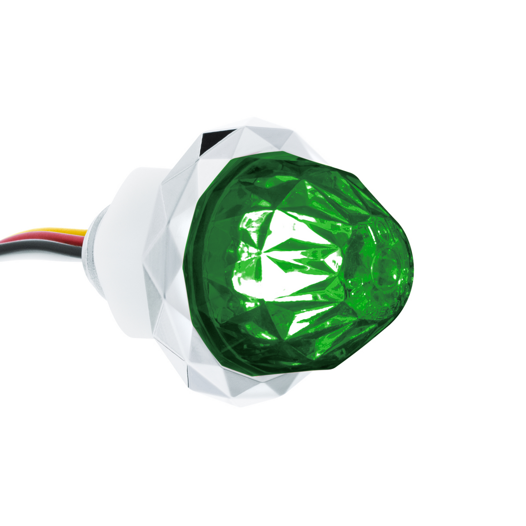 Double Fury 4 LED Dual Function 1-1/8" Crystal Watermelon Light - Amber &amp; Green LED
