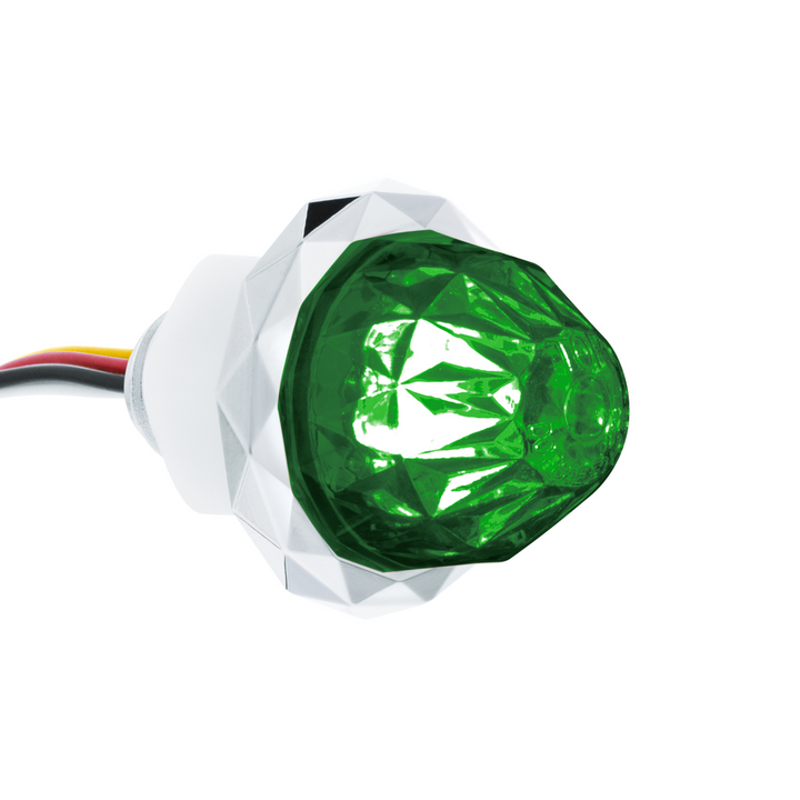 Double Fury 4 LED Dual Function 1-1/8" Crystal Watermelon Light - Amber &amp; Green LED