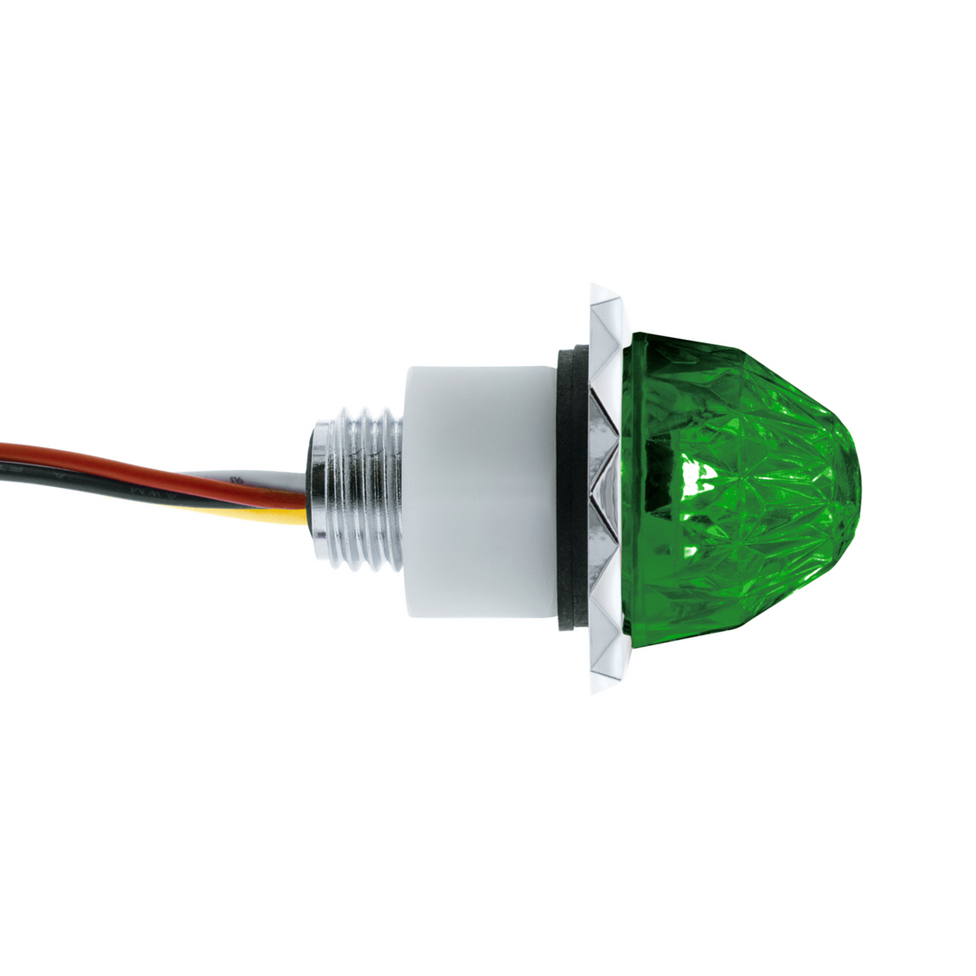 Double Fury 4 LED Dual Function 1-1/8" Crystal Watermelon Light - Amber &amp; Green LED