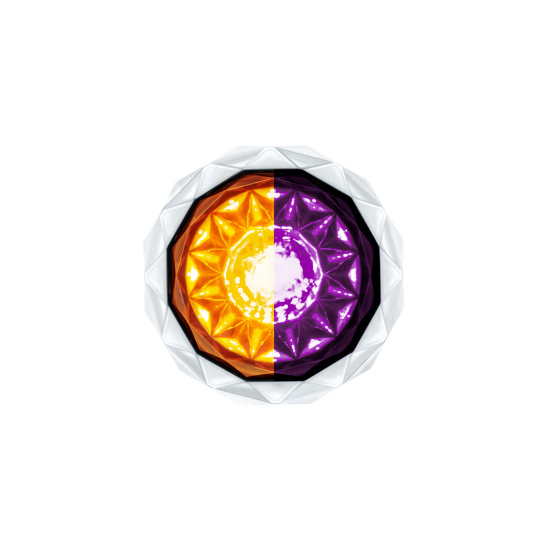 Double Fury 4 LED Dual Function 1-1/8" Crystal Watermelon Light - Amber &amp; Purple LED