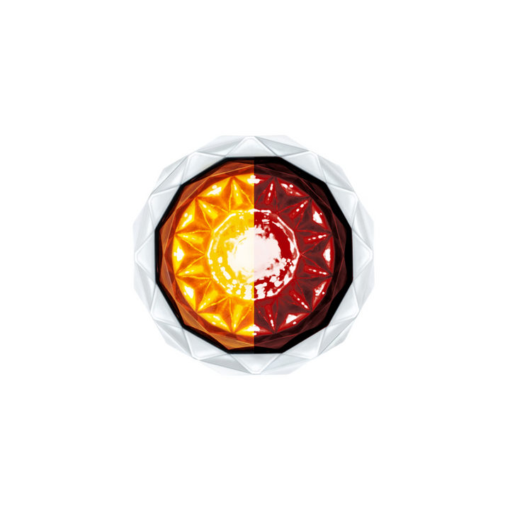 Double Fury 4 LED Dual Function 1-1/8" Crystal Watermelon Light - Amber &amp; Red LED