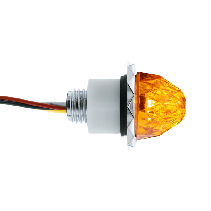 Double Fury 4 LED Dual Function 1-1/8" Crystal Watermelon Light - Amber &amp; Red LED