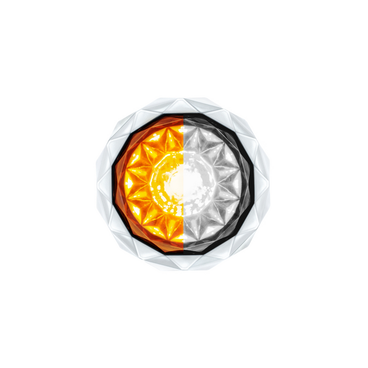 Double Fury 4 LED Dual Function 1-1/8" Crystal Watermelon Light - Amber &amp; White LED