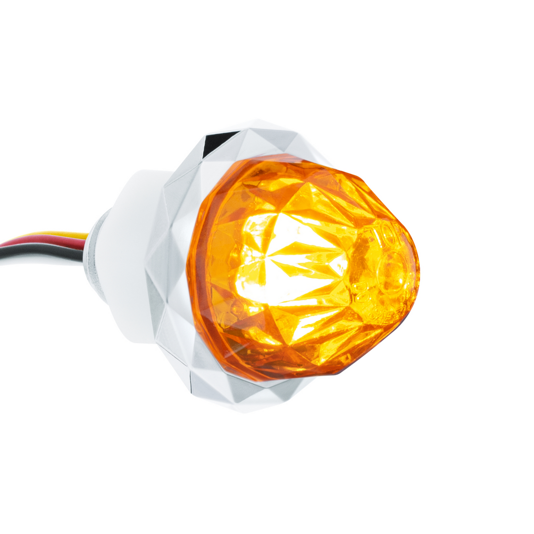 Double Fury 4 LED Dual Function 1-1/8" Crystal Watermelon Light - Amber &amp; White LED