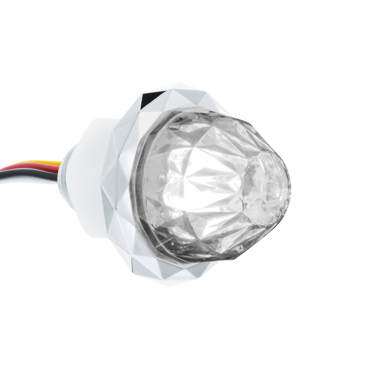 Double Fury 4 LED Dual Function 1-1/8" Crystal Watermelon Light - Amber &amp; White LED