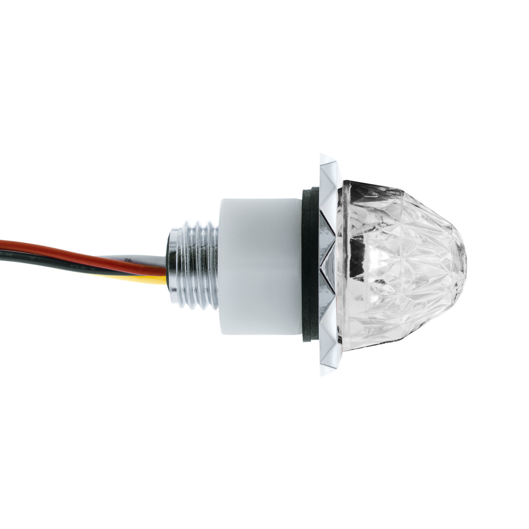 Double Fury 4 LED Dual Function 1-1/8" Crystal Watermelon Light - Amber &amp; White LED