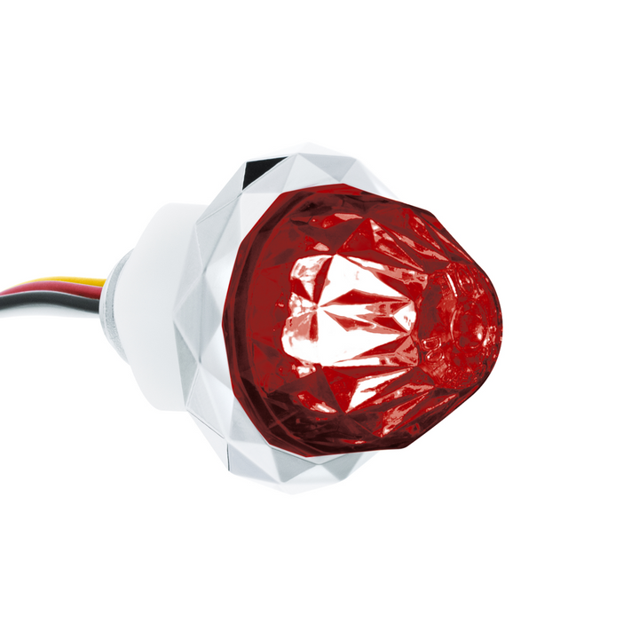 Double Fury 4 LED Dual Function 1-1/8" Crystal Watermelon Light - Red &amp; Blue LED