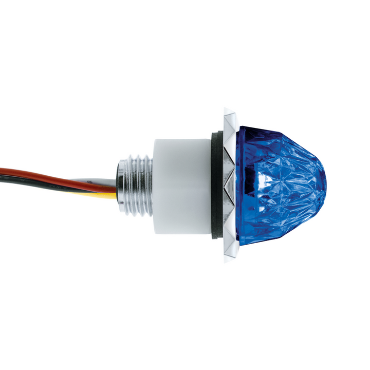 Double Fury 4 LED Dual Function 1-1/8" Crystal Watermelon Light - Red &amp; Blue LED
