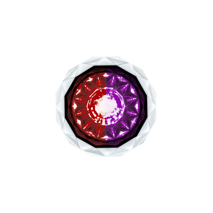 Double Fury 4 LED Dual Function 1-1/8" Crystal Watermelon Light - Red &amp; Purple LED