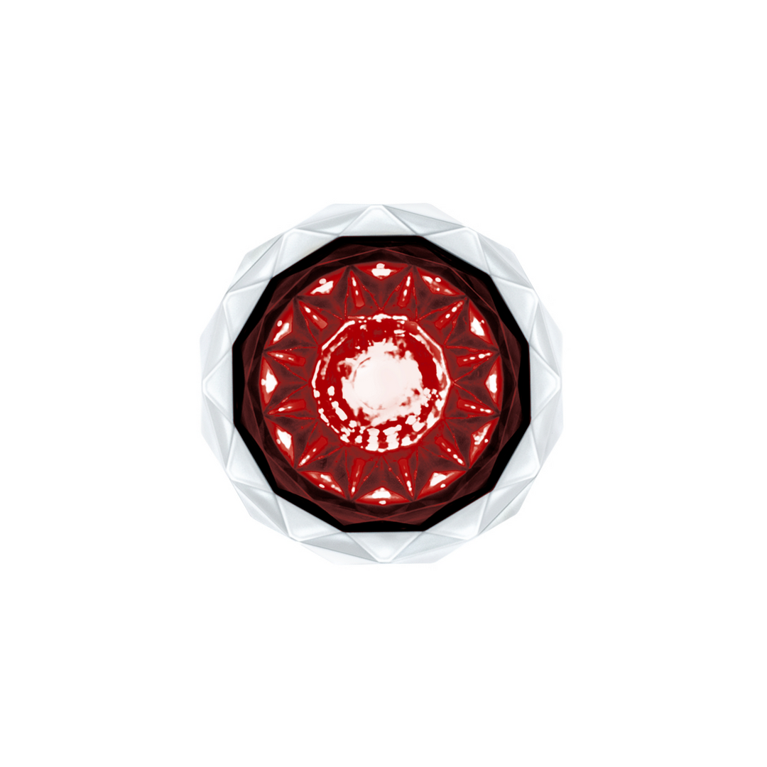 Double Fury 4 LED Dual Function 1-1/8" Crystal Watermelon Light - Red &amp; Purple LED