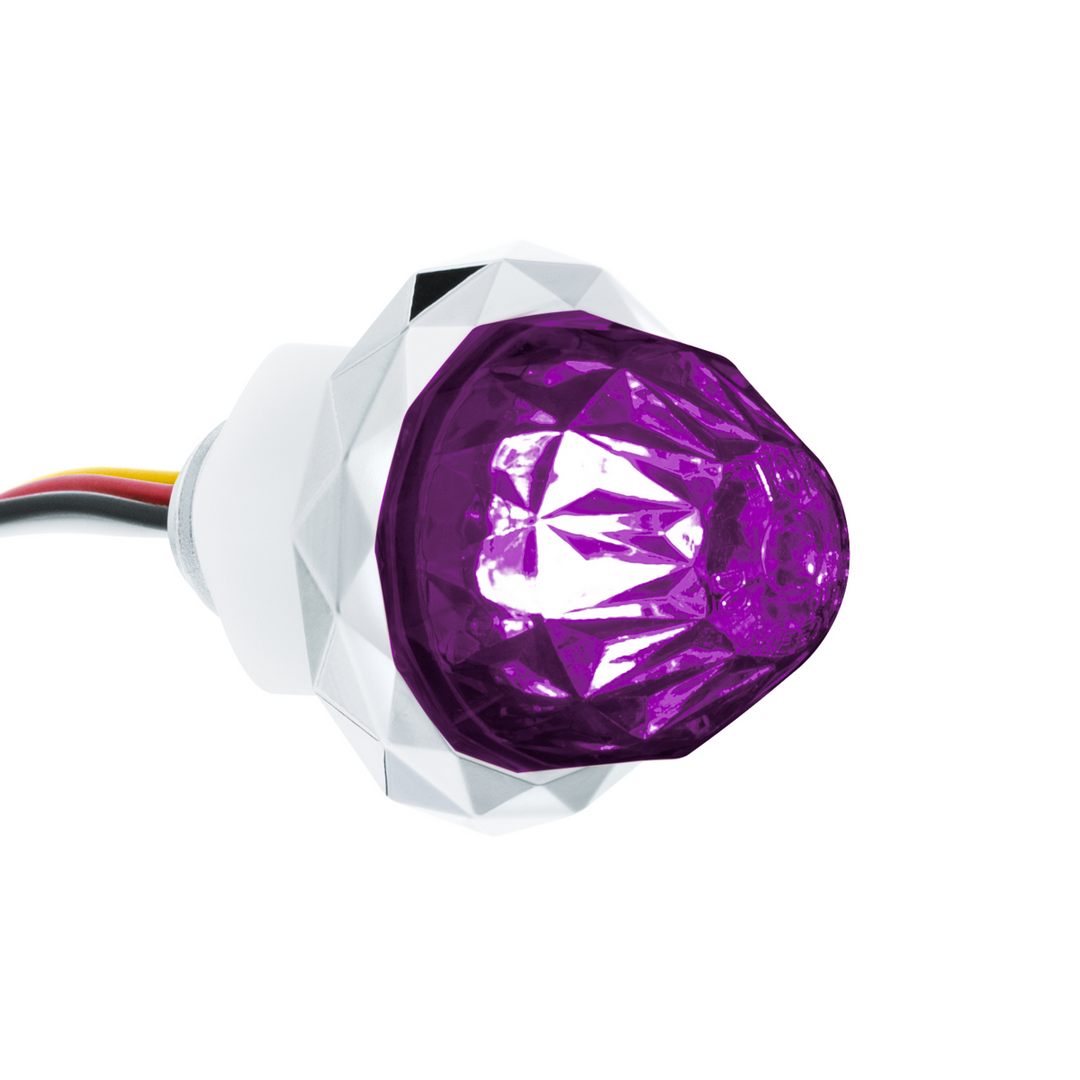 Double Fury 4 LED Dual Function 1-1/8" Crystal Watermelon Light - Red &amp; Purple LED