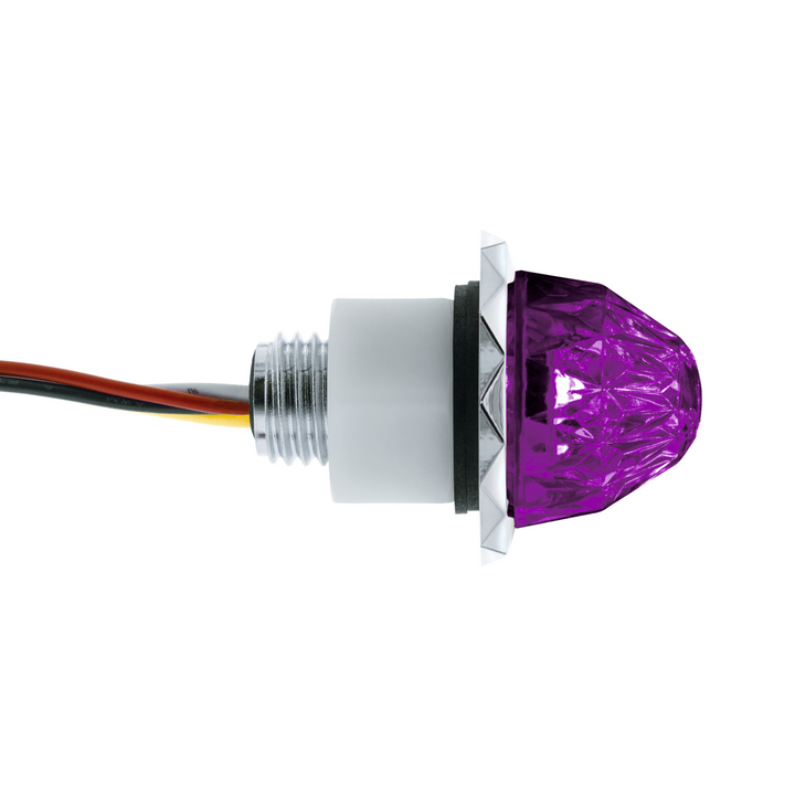 Double Fury 4 LED Dual Function 1-1/8" Crystal Watermelon Light - Red &amp; Purple LED