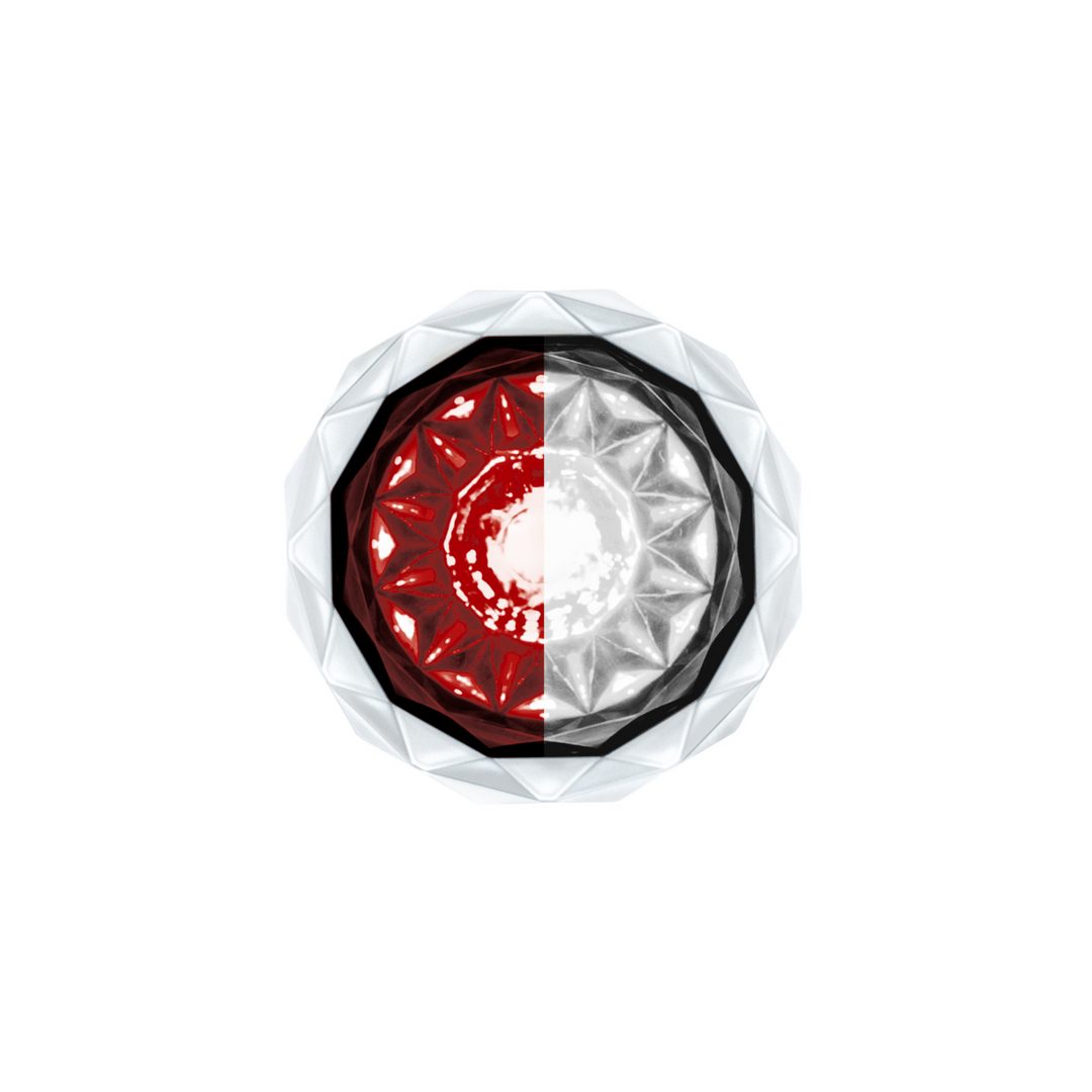 Double Fury 4 LED Dual Function 1-1/8" Crystal Watermelon Light - Red &amp; White LED