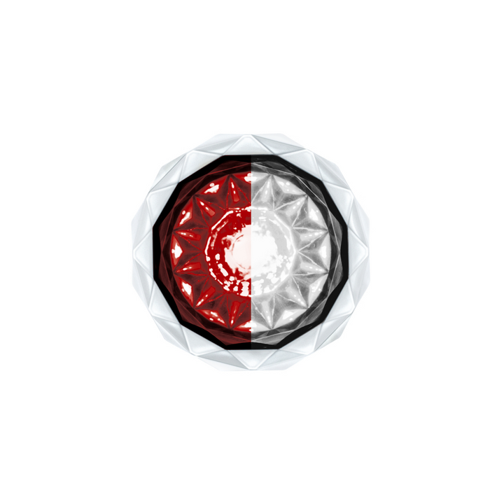 Double Fury 4 LED Dual Function 1-1/8" Crystal Watermelon Light - Red &amp; White LED