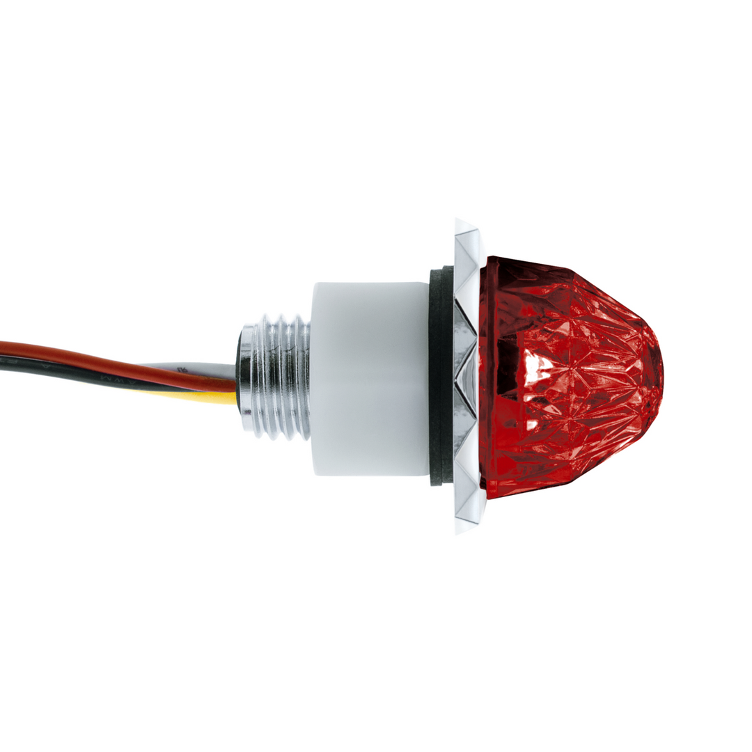 Double Fury 4 LED Dual Function 1-1/8" Crystal Watermelon Light - Red &amp; White LED